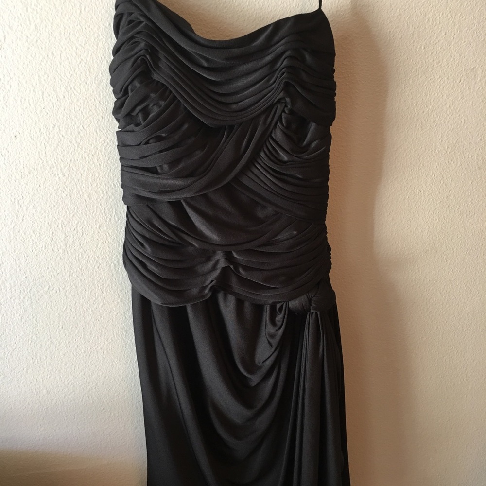 Vintage Tadashi Shoji Black Strapless Dress SZ 4